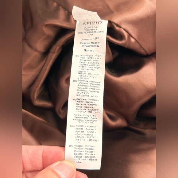 NWOT SFIZIO Wool Blend Funnelneck Coat, size Small - Picture 9 of 10